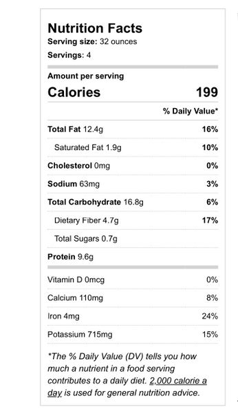 vcrispy cheesy kale chips-sunflower-seeds-nutrition-label-nourish-vegan-food-houston