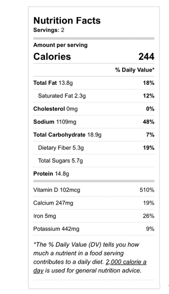 hot & sour soup-nutrition-label-nourish-vegan-food-houston