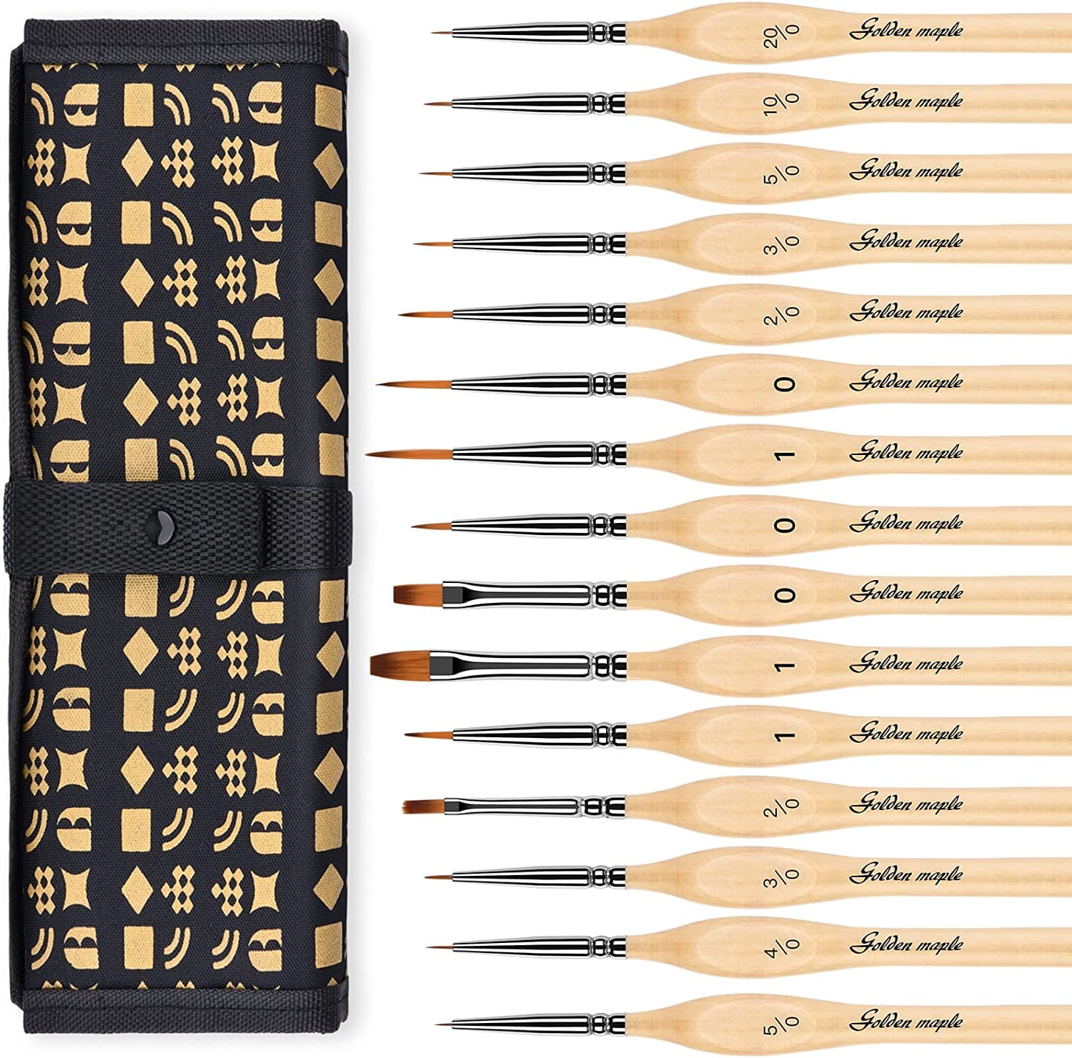Golden Maple 10PCS Nylon/Sable Miniature Paint Brushes Set (H58