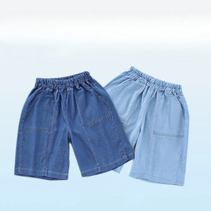 2024 Boy Summer Shorts Infant Fashion Torn Trousers Children knee Length Pants Kids Casual Denim Jeans - HAANCHHI