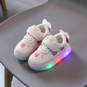 Children Shoes for Boys Girls Luminous Casual Sneakers Kids Shoes LED Lights Non-slip Soft Glowing Little Bear Toddler Shoes - HAANCHHI