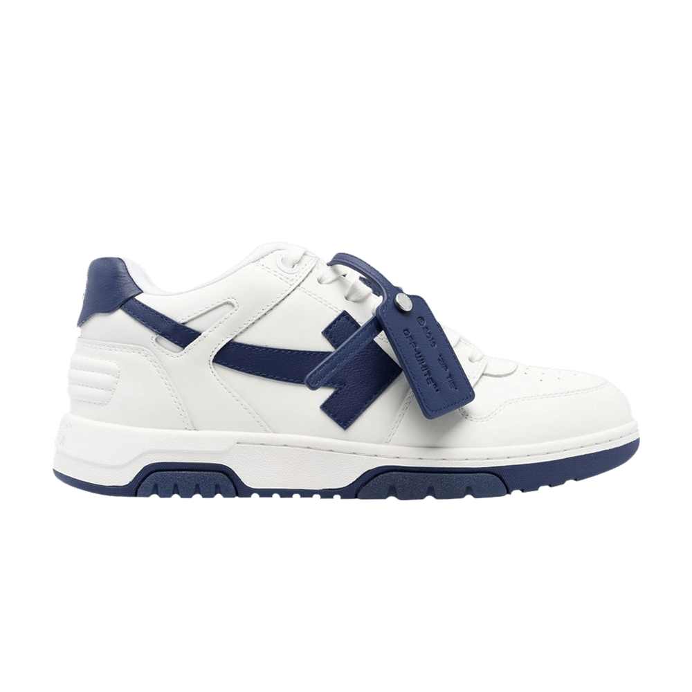 Off-White Out Of Office OOO Calf Leather Low Top - White Navy Blue ...