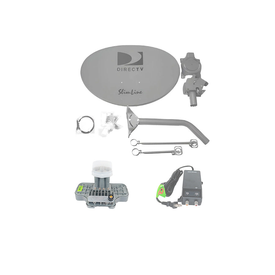 Directv Standard Antenna Kit with Slimline Antenna Single Pack | SWM LNB | Power Inserter