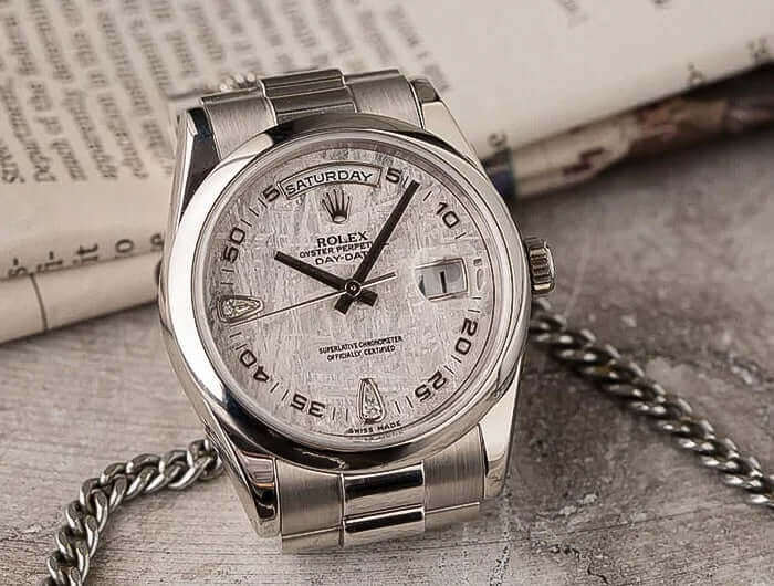 Rolex Watch with Meteorite Panel