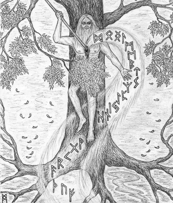 Odin hanging from the World Tree