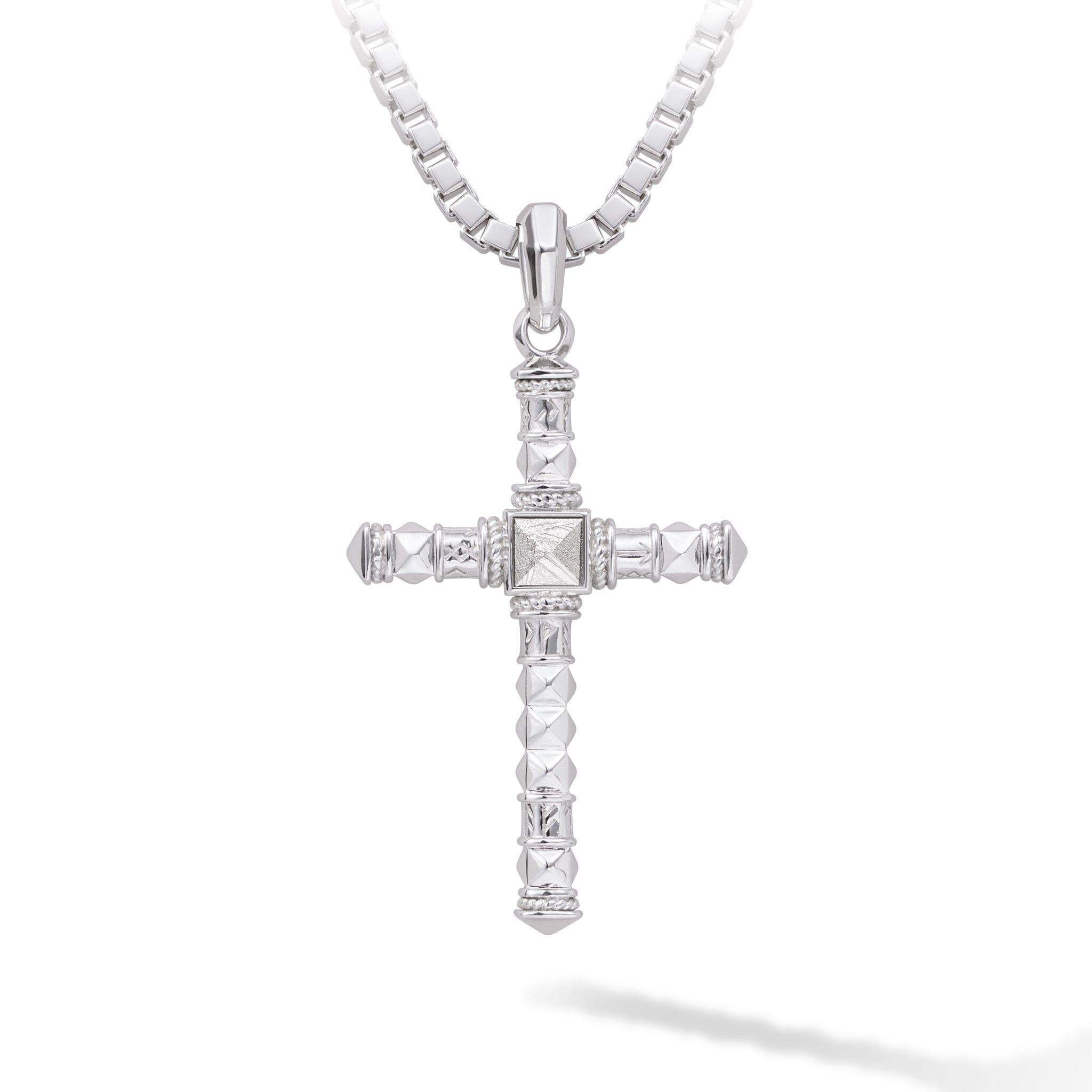 AWNL Rune Engraved Cross Necklace for Men