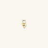 Single Mini Heart Hoop Charm: A handcrafted, 14k solid gold heart-shaped keychain with a smiley face, featuring a playful, puffed design.