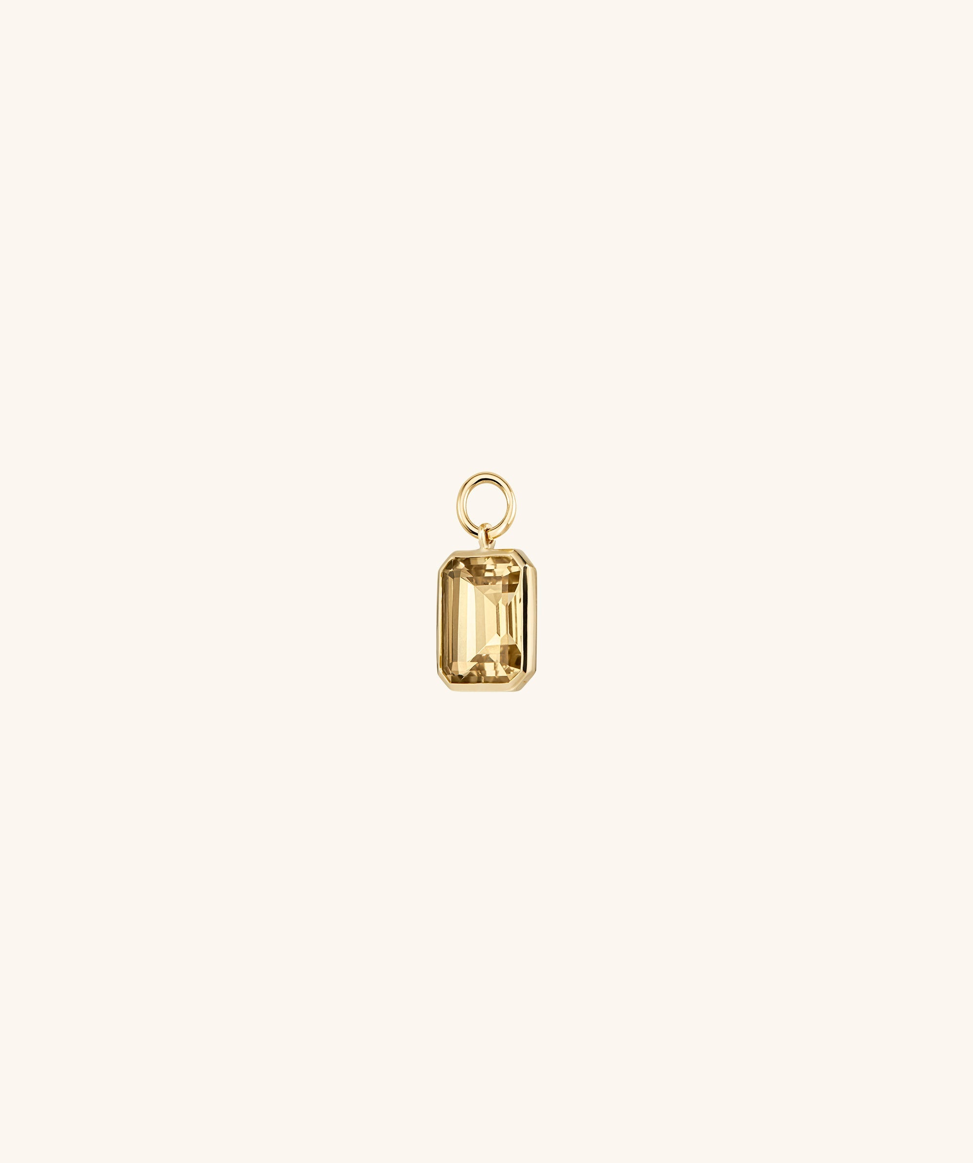 Mejuri Big Emerald Cut Gemstone Hoop Charm
