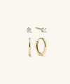 Get Up and Go Bundle featuring close-up of gold hoop earrings and diamond studs, ideal for daily wear.