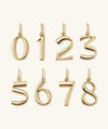 Oversized Number Charm featuring a gold number pendant with a curved design, perfect for dates, addresses, and lucky numbers.