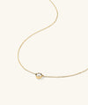 Bezel Lab Grown Diamond Necklace: A 14k solid gold necklace with a central bezel-set lab grown diamond pendant.