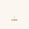 Curve Bar Flat Back Stud, a handcrafted 14k solid gold stud with a threadless design, featuring an implant-grade titanium backing for comfort and healing.