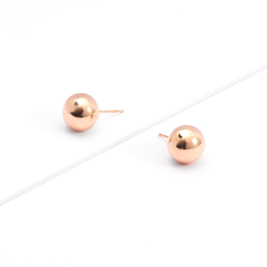 9K Rose Gold Flat Ball Stud Earrings – Simon Curwood Jewellers