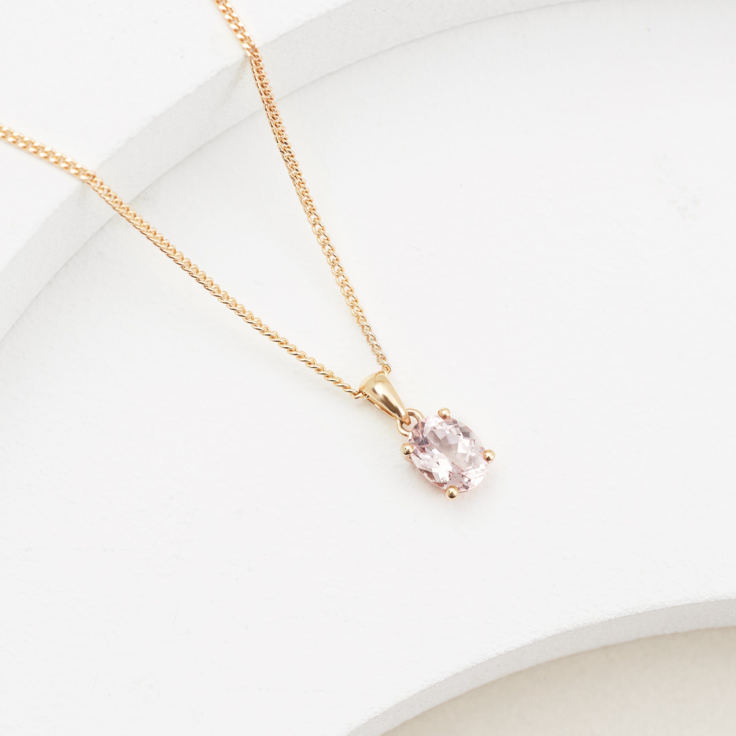 14k Rose Gold 3.36ct Morganite .22ct Diamond Pear Halo Necklace - American  Jewelry