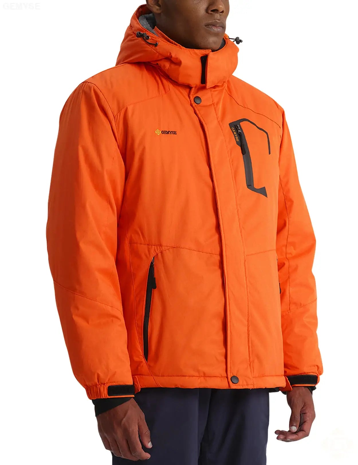 GEMYSE Men s Mountain Waterproof Ski Snow Jacket Winter Windproof Rain Jacket three