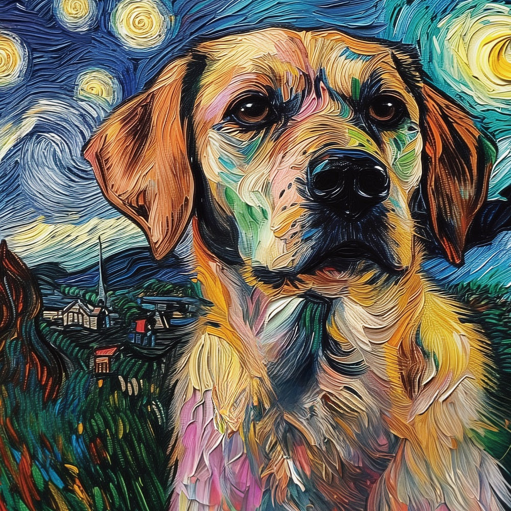 Custom pet portrait on canvas with personalized color codes to match home decor and capture the pet’s personality
