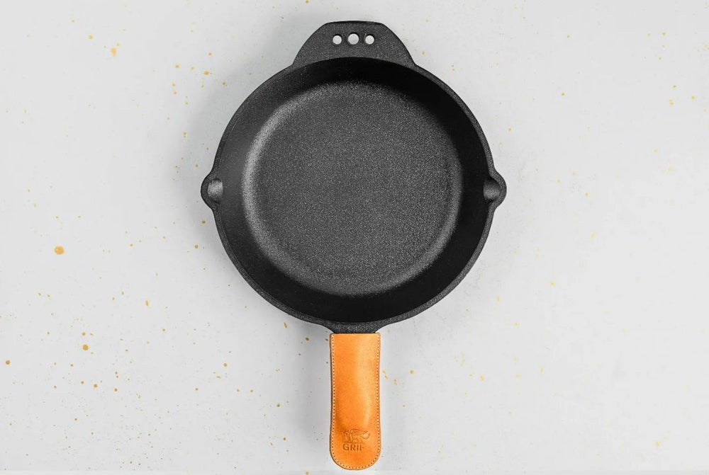 Cast iron pan 20 cm with stainless steel handle baked uncoated –