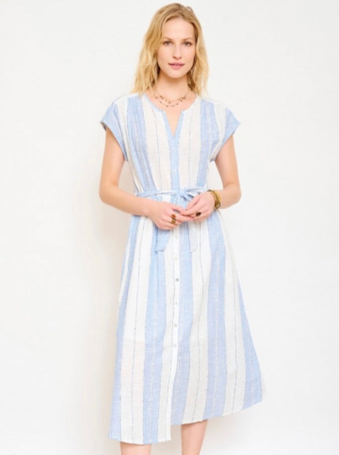 MKT Studio Midi Dress - Romely Stripe in Chalk Blue – Sacs of Ashbourne