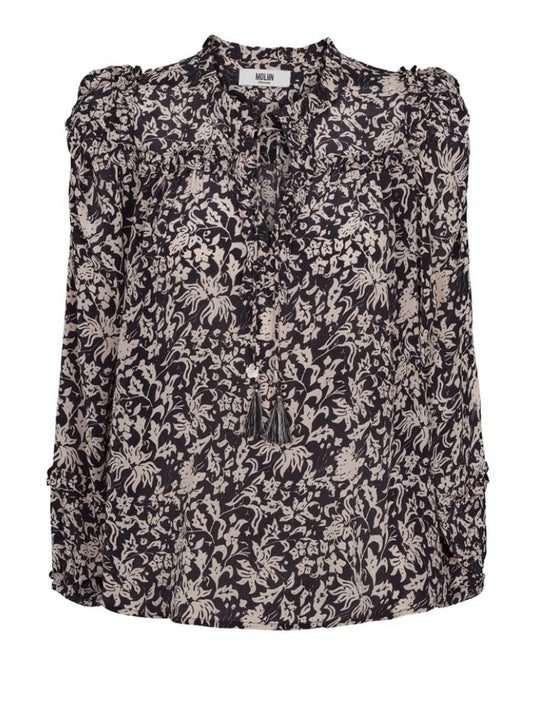 MOLIIN Zara Blouse - Evening Blue – Sacs of Ashbourne