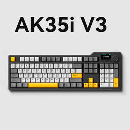 AJAZZ AK35i V3 Wireless 104Keys Screen Mechanical Keyboard as variant: Black Grey / Avocado Switch