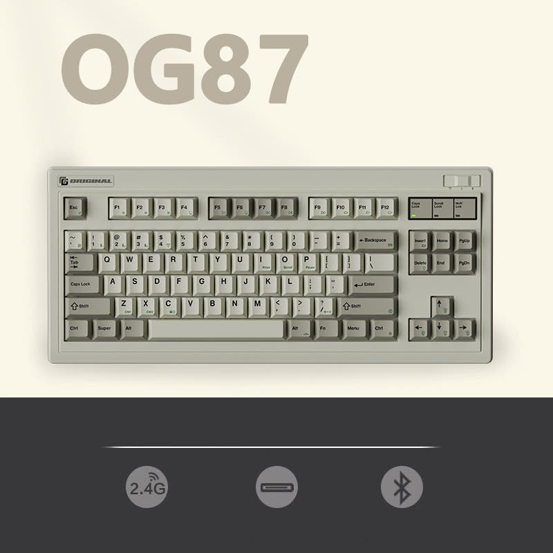 FL·ESPORTS OG87/OG104 Retro Mechanical Keyboard Grey / MX Ice Mint V2 / OG87