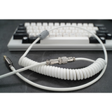 GeekCable White USB Spiral Handmade Customized Mechanical Keyboard Cable