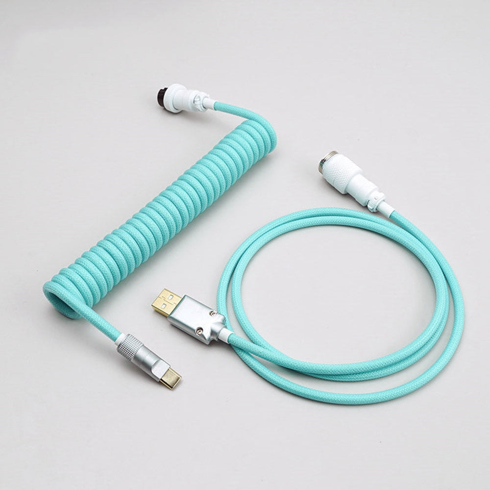 YUNZII Blue Orange Custom Coiled Aviator USB Cable