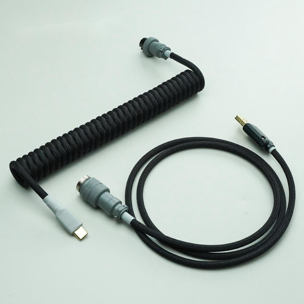 YUNZII Silver Grey 2.0 Custom Coiled Aviator USB Cable