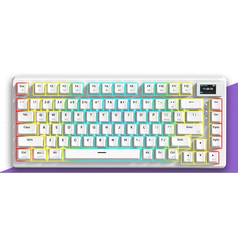 MONKA 3075 PRO Mechanical Keyboard White Tri-Mode / Red Switch