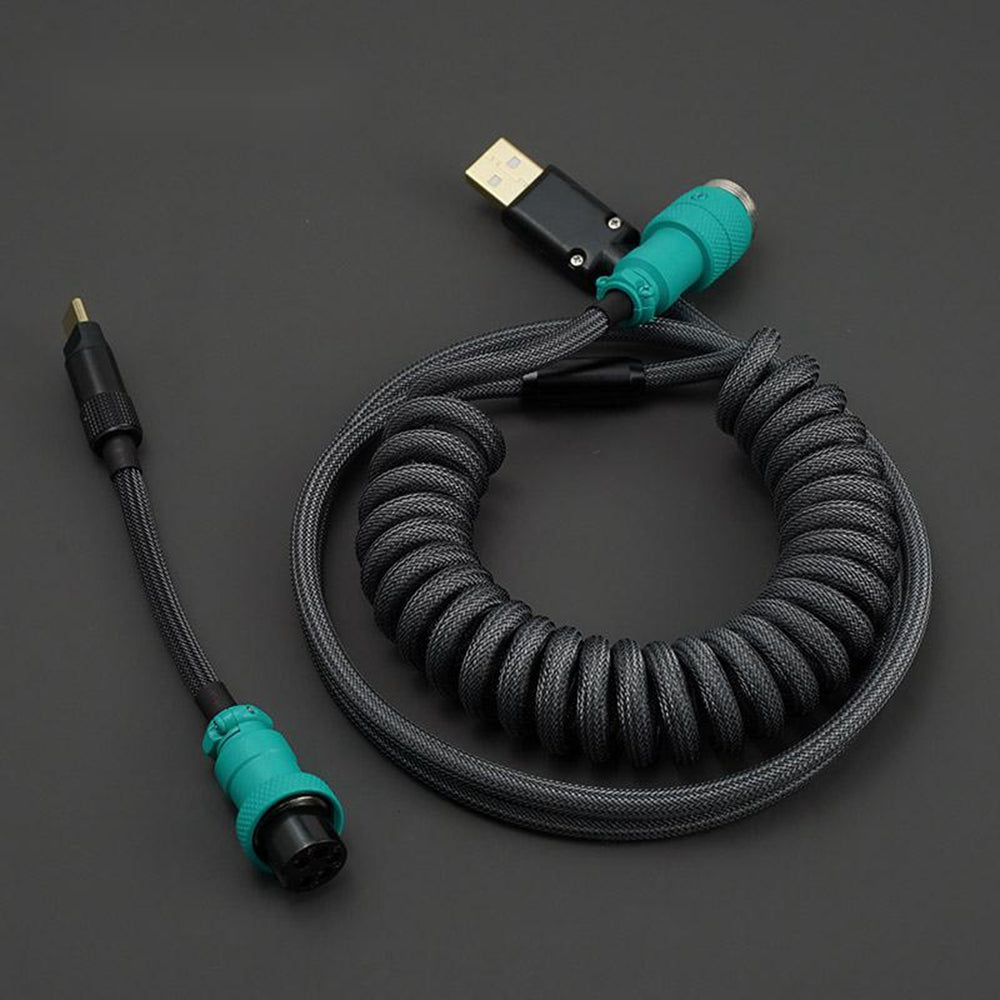 YUNZII Black Blue/Grey Blue/Golden Custom Coiled Aviator USB Cable