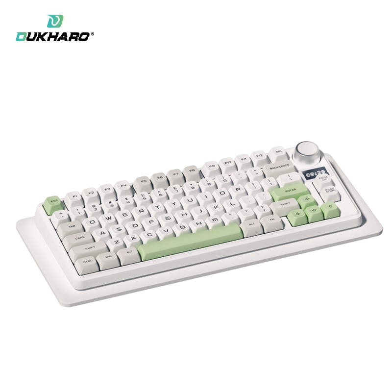 DUKHARO VN80Pro Gasket Mechanical Keyboard White / MO Pink V2
