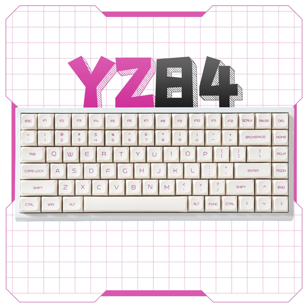 YUNZII YZ84 Lavender Wireless Hot-swappable Mechanical Keyboard Gateron Red