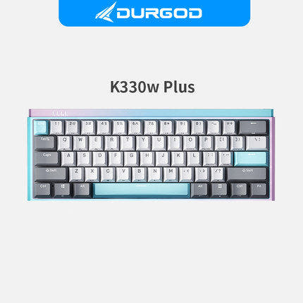 DURGOD K330W PLUS Wireless Hot-Swap Mechanical Keyboard Pinkblue(ice cream) / Red Switch