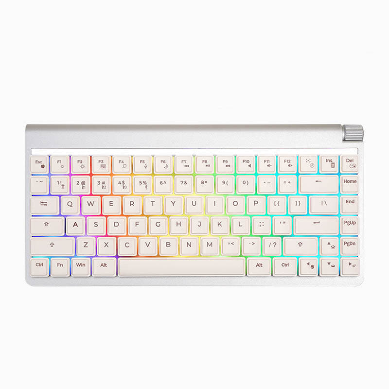 DoubleShell DS84i Low Profile Mechanical Keyboard Silver White / Gateron Brown
