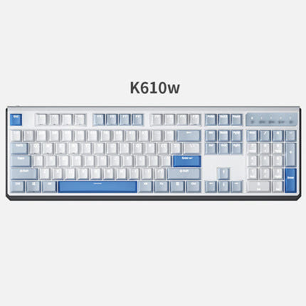 DURGOD K610W/K620W White Backlight Mechanical Keyboard WhiteBlue(White Backlight) / K610w-104keys / Turbo Red