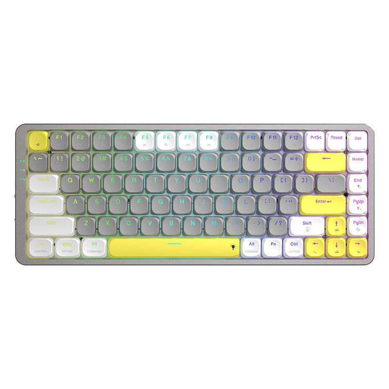 REDRAGON TL84 Low Profile Mechanical Keyboard Grey Yellow / Low profile Blue Switch-three mode