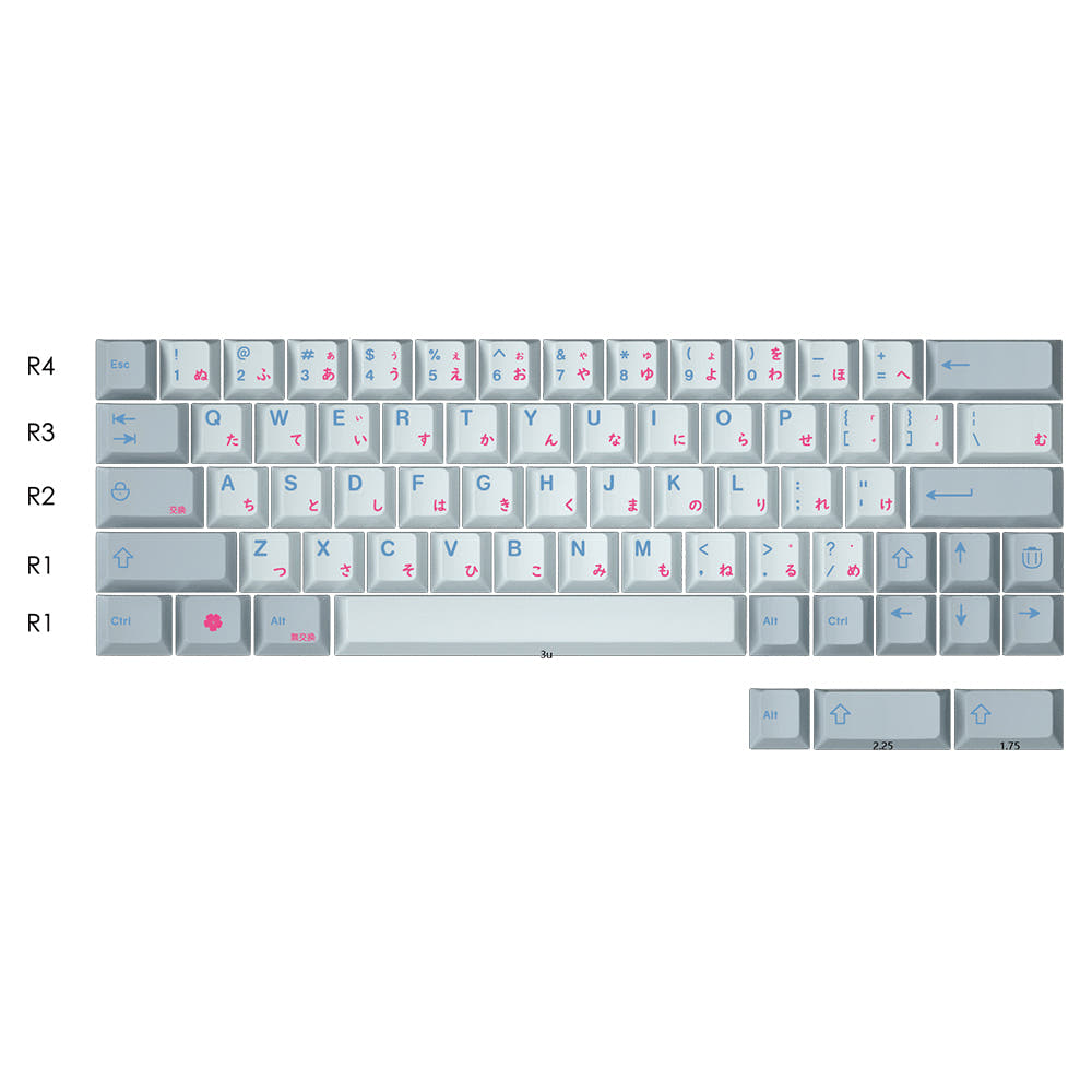 IDOBAO 139 Japanese Blue Gray Cherry PBT Keycaps