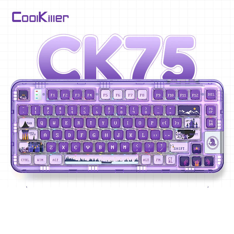 CoolKiller CK75 Pixel Fairytale Mechanical Keyboard With Aluminum Case / Lilac switch