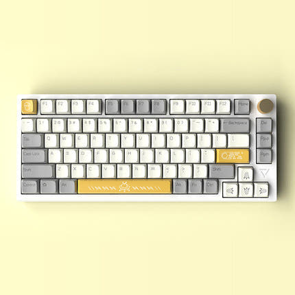 AJAZZ AK816 Three Mode Gasket Mechanical Keyboard AK816-White / Gateron G Pro Yellow