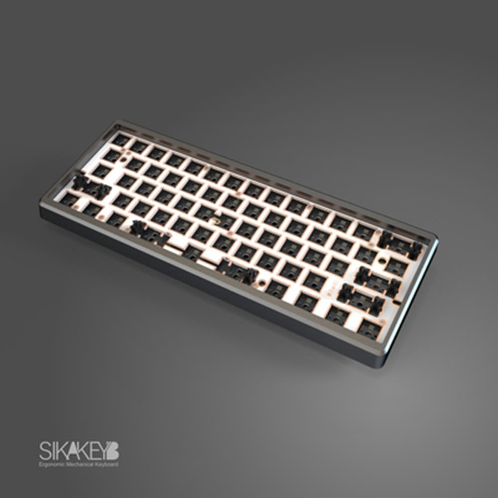 SIKAKEYB SK1 Series1 Aluminum/Transparent 61keys Keyboard Kit Grey Metal Kit