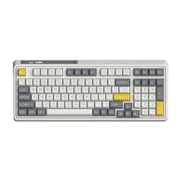 FL·ESPORTS CMK98 Candy Hot-swappable Mechanical Keyboard as variant: Grey(three mode) / Box V2 White