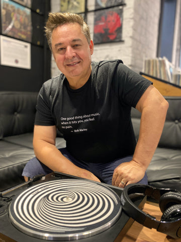 Precious Sound Co-Founder Mark at the record store