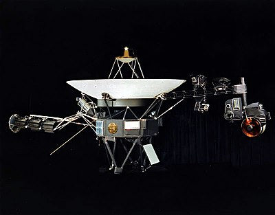 Voyager craft with gold records visible 