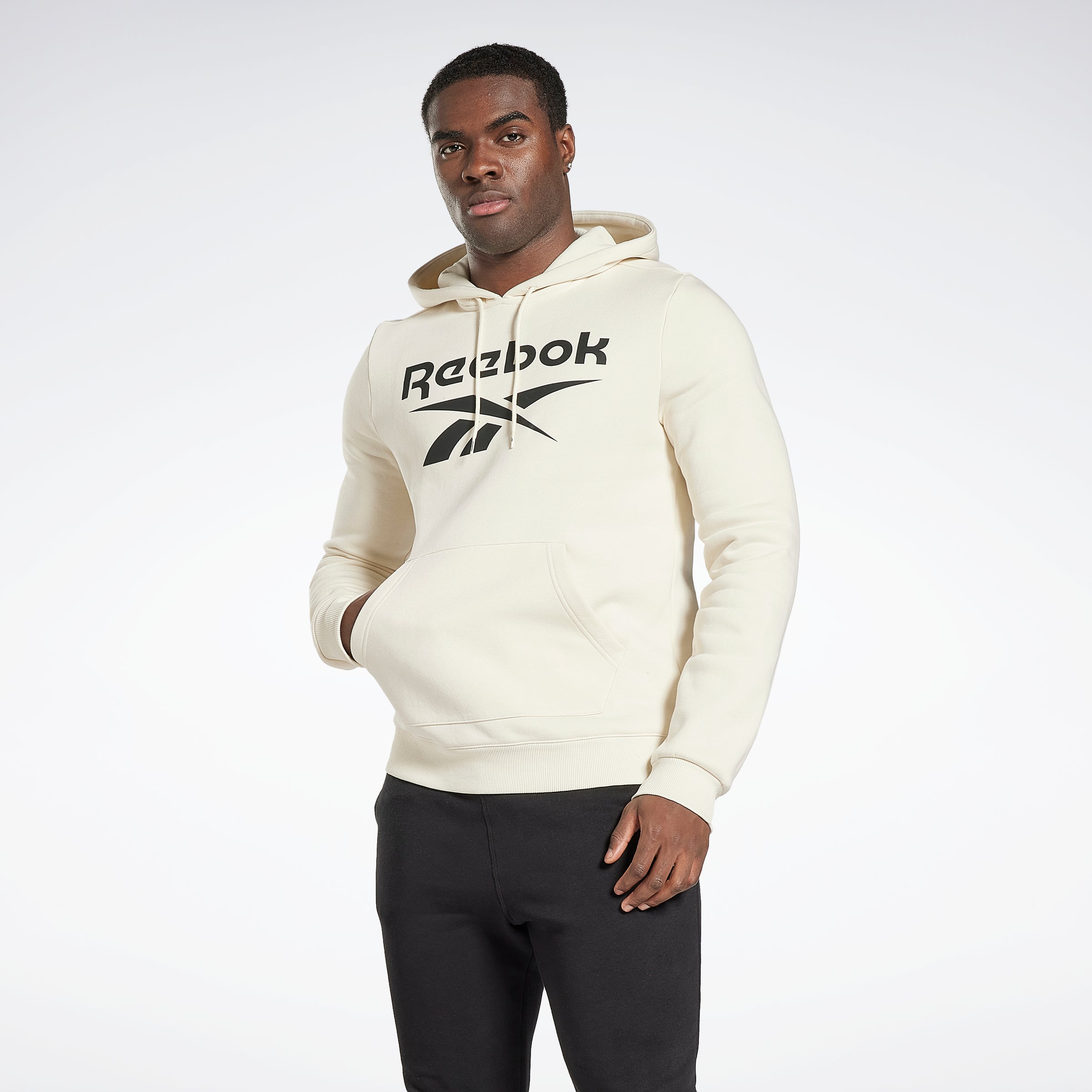 リーボック Reebok Men´s Identity Fleece Stacked Logo Pullover Hoodie メンズ