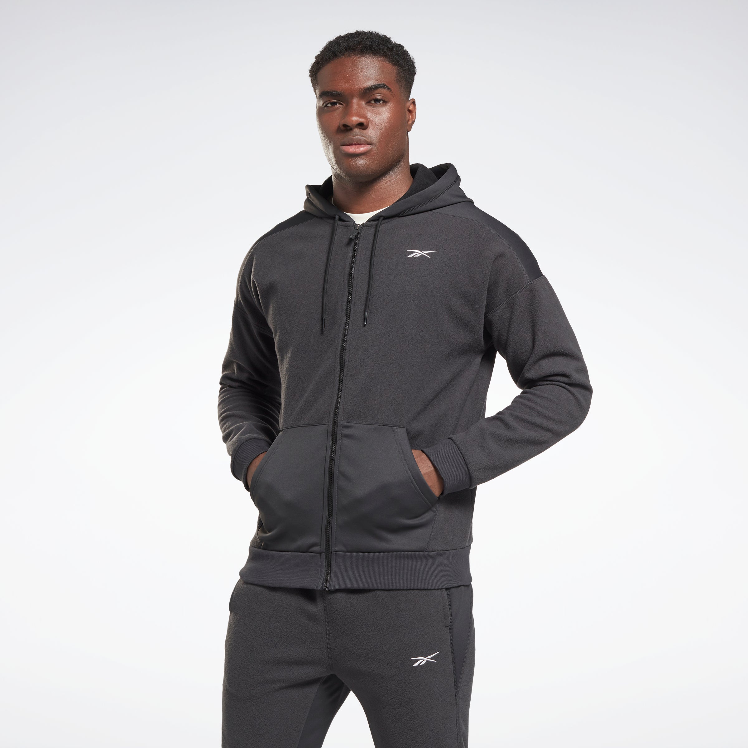 Reebok Apparel Men Workout Ready Thermowarm Zip-Up Sweatshirt