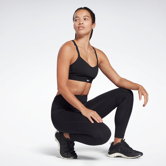 Reebok Lux Skinny Strap Medium-Support Sports Bra in INFLIL