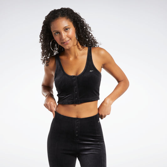 Women's Reebok Frankie Crop Top, Stretch Cropped Sports Top with Racer Back  – Black, Pack of 2