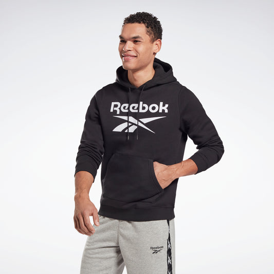 Reebok Apparel Men Reebok Identity Fleece Stacked Logo Crew Sweatshirt