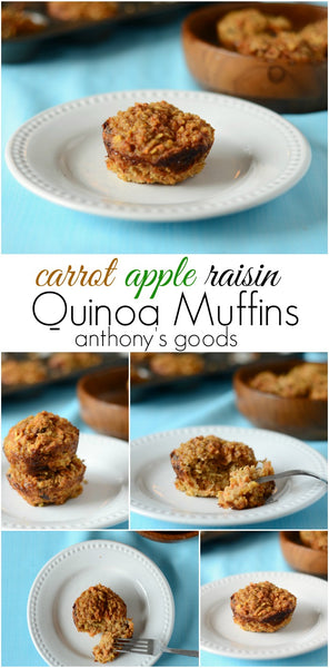 Carrot Apple Raisin Quinoa Muffins