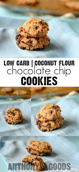 Low Carb Coconut Flour Chocolate Chip Cookies